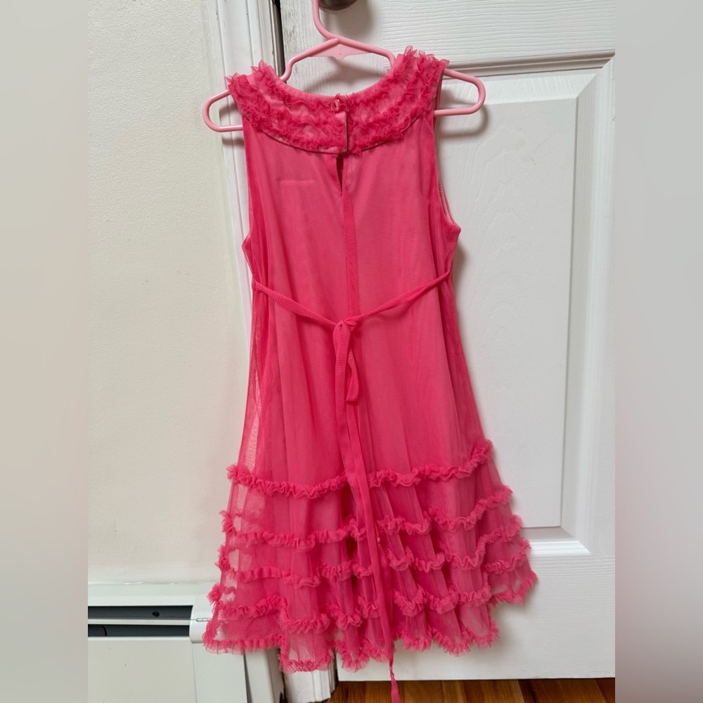 Pink Ruffled Kids Dress - Picture 2 of 5
